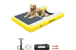 AWSUM 150x100x15cm Rampa Gonfiabile per Cani Rampa d'acqua per Cani con Borsa Portaoggetti di Animali Domestic per Barche, Bacini