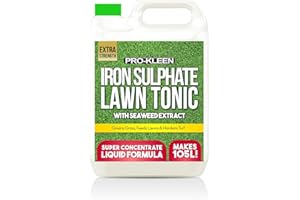 Pro-Kleen Lawn Tonic Liquid Iron Sulphate Quality Ferrous Conditioner, Fertiliser, Grass Greener, Turf Hardener | Long-Lasting for a Healthier Looking Garden | Helps Prevent Lawn Disease (5 Litres)