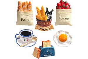 AIOSUY Aimant de Réfrigérateur 6 Pcs,Nourriture Aimant Frigo,Aimants de Réfrigérateur Enfant,Magnet Frigo,Aimants de Frigo 3D Dessin Animé de Réfrigérateur,pour Réfrigérateur,Tableau Blanc,Micro-Ondes