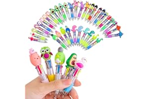 ‎YOLISTAR Yolistar 36 Stück Bunte Tier Stifte Kinder,4 farben kugelschreiber,einziehbar,Lustige BleistifteMitgebsel für Kinder,Cartoon-Design-Schreibutensilien für Schule und Party