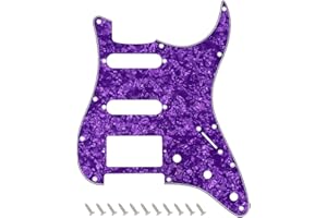 Banworks 4 plis Strat HSS Pickguard 11 trous pour guitare électrique Pickguard SSH Scratch Plate pour USA/Mexicain Modern Style Standard Stratocaster ST JT/HB-02 Purple Pearl