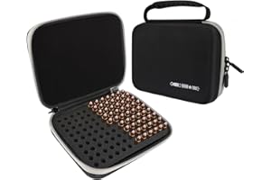 Meetikar 9MM Patronenbox für 108 Patronen, kompatibel mit .380 ACP .32 ACP .45 ACP, 9mm Luger, 9mm Parabllum, 9mm Makarov, 30 Luger, 32 S&W, 40 S&W, Patronenbox kann gesperrt Werden.