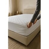 Yatak Alezi Pamuklu Kapitone Fitted Full Kenar Yatak Koruyucu Beyaz (160 x 200)