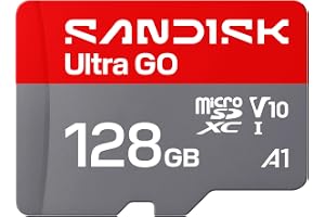 SANDISK 128GB Ultra Go microSD Card UHS-I, Up to 190MB/s, Full HD Video, Memory Card for Android Smartphones, Tablets, 10-Year Warranty