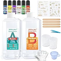 Kit Résine époxy 1200 Ml – Rapport 1:1 – Transparent Cristallin – Pour Bijoux, Table, Moulage – Débutants Et Pros