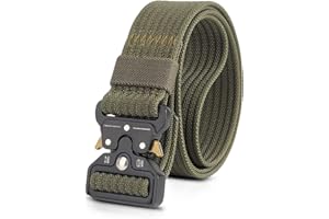 LumiSyne Cinturón Táctico 1.5" Ajustable Hombres Cinturón Resistente Cinturón Nylon Hebilla de Metal de Liberación Rápida Cinturón Táctica Molle para Molle Caza Deporte