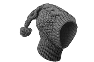 Qkbuza Dog Knit Winter Hat | Fall Winter Warm Hat for Dog - Puppy Cozy Hood with Earmuff Cute Pet Apparel Neck and Head Protector for Small, Medium, Large Dogs