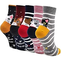 LHZY Womens Girls Calzini 5 Pacchetti, Simpatici Animali Da Compagnia Animati Divertenti Di Disegno Del Fumetto Del Fumetto Comodi Cotone Del Pavimento Della Miscela Del Regno Unito 4 7 Eu 35 41