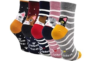 PUTUO Calzini Donna Divertenti, Calzini in Cotone Donna Calze Divertenti Fantasia Eleganti, Calze Gatto Donna Calzini Animali Cani
