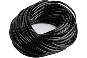 MUZHUPGUZ 2 STK Spiral Kabelschlauch Schwarz,35 Meter Universal Kabel Spiralschlauch, Kabelschutzschlauch Kabelmanagement, Kabelkanal für TV Computer PC Kabelführung Kabel Organizer 4mm x 20m/6mm x 15m