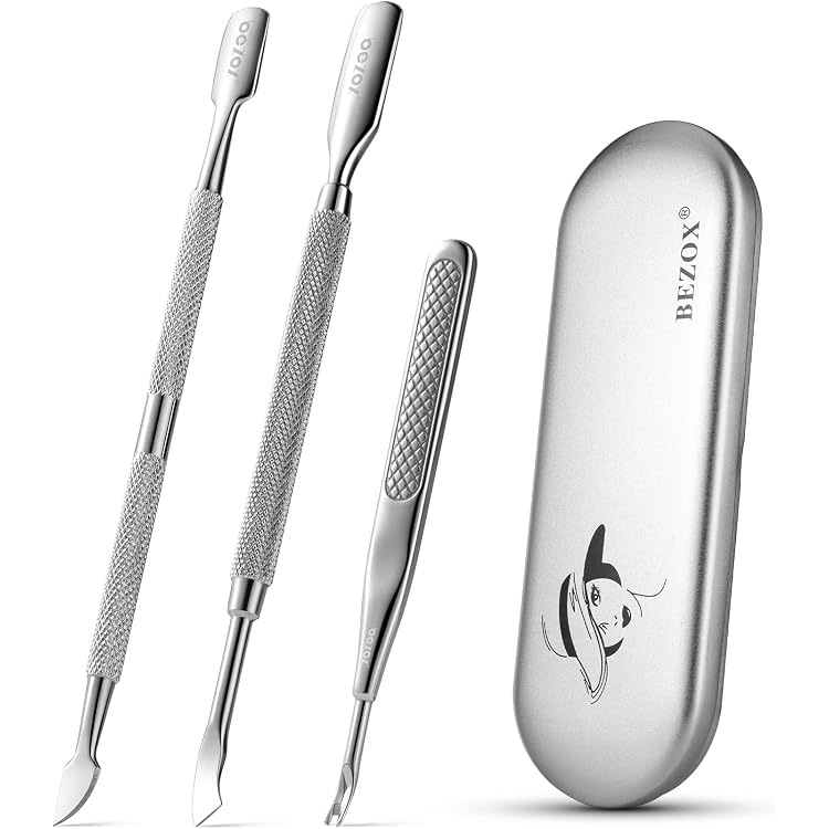 Nagelhautschieber Set 2-teilig – Edelstahl Nagelhautmesser & Pusher Für Professionelle Maniküre Zu Hause