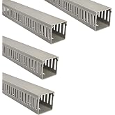 Jandei - Pack of 4 Grooved Cable Duct, Desk Organizer PVC Cover, Grey Color, Length 1 Meter (60 x 60 mm)