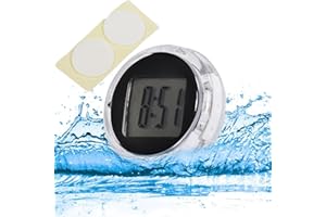 pologmase Motorcycle Digital Clock, Motorcycle Adhesive Clock, Waterproof Stick, Motorcycle Handlebar Clock, Stick-On Dashboard Car Clock