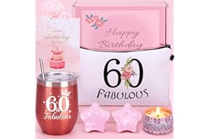 BAICAI 60th Birthday Pamper Gifts for Women, 60th Unique Birthday Hampers For Her, Birthday Present For women 60 Year Old Lady Birthday Gifts, Birthday Basket Gifts For Mum Friend Sister Bestie Turning 60