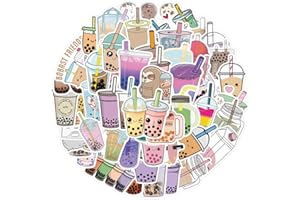 RGBEE Wasserfeste Aufkleber Sticker Set 50 Stücke, Bubble Tea Sticker Vintage Aufkleber für Laptop Koffer Helm Motorrad Skateboard Auto Fahrrad Computer Graffiti Stickerbomb