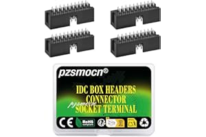 Pzsmocn 20 Pezzi IDC 2 * 10 Doppia Fila 2,54 mm Passo JTAG ISP 20 Pin Dritto Inserisci Scatola Connettore Adattatore Cavo Presa Maschio Terminali per Progetti di Dispositivi Elettronici PCB.