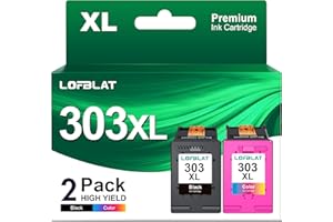 LOFBLAT Cartouche 303XL 303 XL Remplacement pour HP 303 XL Noir et Couleur Encre pour HP Envy Photo 6232 6230 6220 7830 6234 7130 7134 7855 7864 (1 Noir, 1 Couleur, 2 Pack)