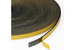 Flintronic Cinta Selladora Espuma, 10M Burletes Puertas Tira de Sellado, 6mm*1.5mm, Espuma Burlete Adhesivo de Alta Densidad, para Anti Frío, Aislante, Ruido y Colisión(Negro)
