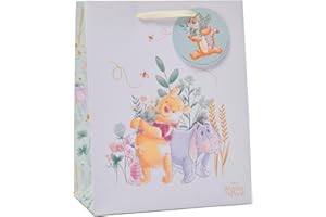 UK Greetings Disney Winnie The Pooh Medium Gift Bag for Him/Her/Friend - for Birthdays, Thank You & Other Events - Pooh & Eeyore Design