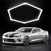DIKHEE 48W 6500K Deformable Honeycomb Hexagonal LED Garage Ceiling Lamp for Garage, Workshop, Warehouse, Basement, Gym