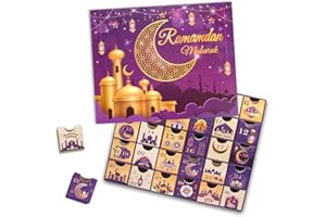 PARSUP Ramdan Adventskalender 2024, 30 leere Boxen für 30 Tage, Eid Mubarak Coutdown Kalender Füllbare Ramadan Geschenkbox, Ramadan Mubarak Party Supplies für Vila