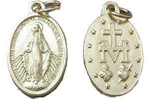 GTBITALY 60.973.20 Medaglia Madonna Miracolosa Logo Originale Preghiera in Latino con Anello Oro Dorata Misura da 2,5 cm 25 mm