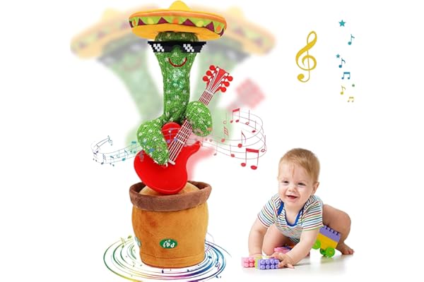 Shengruili Peluche en Forme de Cactus, Cactus Parlant, Cactus Dansant, Jouet en Peluche pour Apprendre à Parler