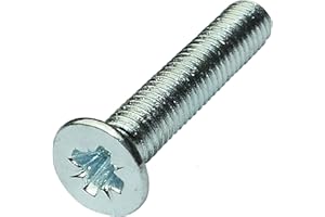 AERZETIX - 100 Bulloni - Testa conica - M3x16mm - DIN 965A - Acciaio zincato - Impronta PZ1 croce - C17929