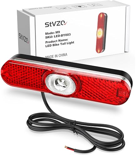 Feu Arrière LED 6V Pour Vélo électrique – Compatible Bafang Mid Drive – Câble 1 Mètre, Fixation Par Vis, Rouge/bleu