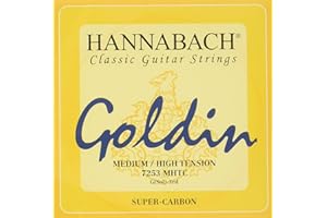 Hannabach Cuerdas Para Guitarra Clasica, Serie 725 Tension Media/Alta Goldin - Cuerda Suelta G3/Sol3