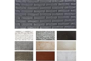 MDEKOR Paneles de pared de ladrillo 50x100 cm | Revestimiento de pared XPS 3D con aspecto de ladrillo | 80 piezas = 40 m² Ladrillo Antracita | Paneles de 12 mm de grosor | Paneles decorativos de