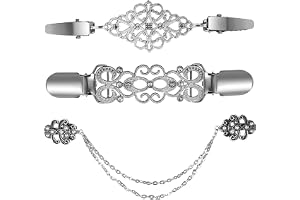3-pack koftor, 3 olika zinklegeringsscarf, vintage pulloverclips, klädklämmor, bluclips, broscher för kläder, silver koftkläm