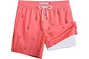 MaaMgic 2 en 1 Bañador con Forro de Compresión con Cremallera Hombre Shorts de Baño Shorts de Playa Traje de Baño para Natación Secado Rápido para Vacaciones