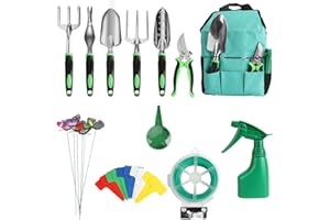 Luckits 13 Pieces Garden Tools Set, Garden Hand Tools Set Aluminum Gardening Tools Kit with with Garden Kits Gloves and Storage Bag, Outdoor Hand Planting Kit for Women/Men/Gardeners