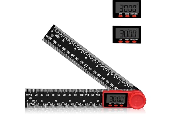Digital vinkelmätare, Aweohtle 2 i 1 digital vinkelmätare med LCD-skärm, HOLD- och låsfunktion, 360° roterande vinkellinjal f