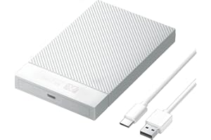 SAN ZANG MASTER Alloggiamento per disco rigido da 2,5 pollici - SANZANG USB 3.0 senza attrezzi, supporta UASP e Trim, per SSD SATA da 2,5" e HDD da 9,5 mm di altezza 7 mm, con cavo da USB-C a A, bianco