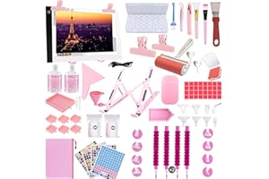 Lenxnmy 158pcs All-Inclusive Diamond Painting Tool Set Diamond Art Accessories Kit with A4 Diamond Painting Light Pad,Diamond Art Sealer Glue,Diamond Correction,Pens Storage Box for DIY Craft