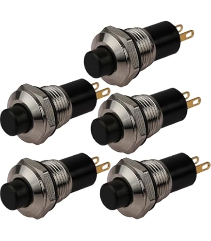 CLDIY Mini Drucktaster 20er Pack - Momenttaster Schwarz 15,8mm AC250V/3A