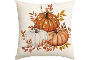 Artoid Mode Orange Pumpor Lönnlöv Höst Kuddöverdrag, 45 x 45 cm Höst Dekorativt Kuddfodral Soffa Vardagsrum Utomhus Dekor