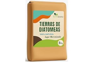 FERTIBONO Tierra de diatomeas 8 kg · Super micronizada · Multiusos para jardín, plantas y gallineros · Polvo natural fácil de aplicar