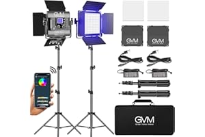 GVM LED Videoleuchte mit stativ, APP Steuerung 800D RGB Videolicht LED, 3200K-5600K RGB videokonferenz licht für Studio YouTube Fotografie led dauerlicht Fotografie, fotolicht, led Video Beleuchtung