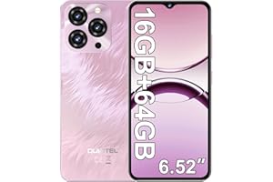 OUKITEL C3 Telephone Portable Pas Cher, 16(4+12) Go + 64Go/TF 1To Smartphone Pas Cher, 6.52" Écran, 5000mAh Téléphone Android 14, 13MP+5MP Smartphone Débloqué, 4G Dual SIM/Face ID/GPS/3.5mm - Rose