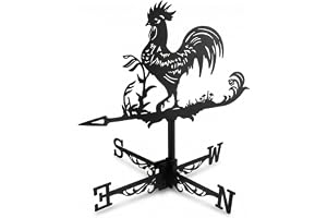 QWORK Väderkran, Vindflöjel, Väderflagga, Retro, Metall, Vindriktningsindikator för Trädgård, Rumsdekoration