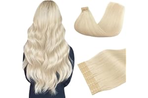 ‎DOORES DOORES Echthaar Tape Extensions Remy Haar Tape, Platinblond 50cm (20zoll) 50g 20pcs, Blond Tape Extensions Echthaar Blond Tape Extensions Echthaar Gerade Haar