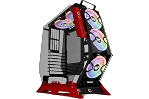KEDIERS Case PC C570 ATX Mid Tower Vetro Temperato Gaming Computer Open Frame Caso con 5 PWM ARGB Fans