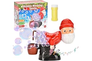 YEAHBOOM Weihnachtsmann Seifenblasenmaschine,Blase Maschine mit lustigen Lichtern und Musik,Bubble Blower,Automatische Bubble Machine,Weihnachtsmann Seifenblasen Spielzeug