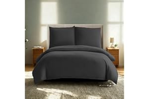 ‎KOMFORTEC Komfortec Premium Superweiches Bettwäsche 2teilig 155x220 cm Bettbezug + 80x80 cm Kissenbezüge, gebürstet 100% Mikrofaser, Anthrazit