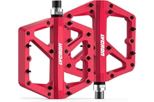 LYCAON Pedales de Bicicleta - Pedales de Bicicleta de Carretera/Bicicleta de montaña, Pedales Antideslizantes de 9/16 Pulgadas CR-MO husillo Bicicleta de Nailon, Pedales para MTB BMX