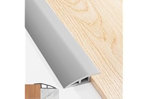 Starvortex Self Adhesive Threshold Strips for Doorways, 100x5cm PVC Door Threshold Strip, Floor Transition Strips for Heights Between 5 mm and 10 mm, Waterproof Carpet to Laminate Door Strip (Grey)