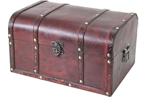 HMF 6406-135 Cofre del Tesoro de Madera | 35 x 25 x 20 cm | Grande | Portugal